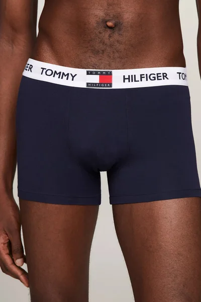 Tmavě modré pánské boxerky s kratší nohavicí Tommy Hilfiger