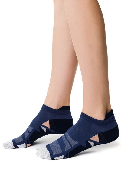 Modré vzorované dámské kotníčkové ponožky Steven