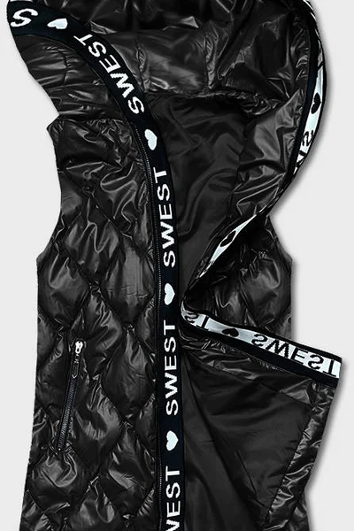 Černá prošívaná vesta na zip S'WEST