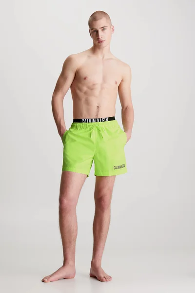 Limetkově zelené pánské koupací šortky Calvin Klein