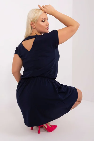 Tmavě modré mini šaty plus size FPrice