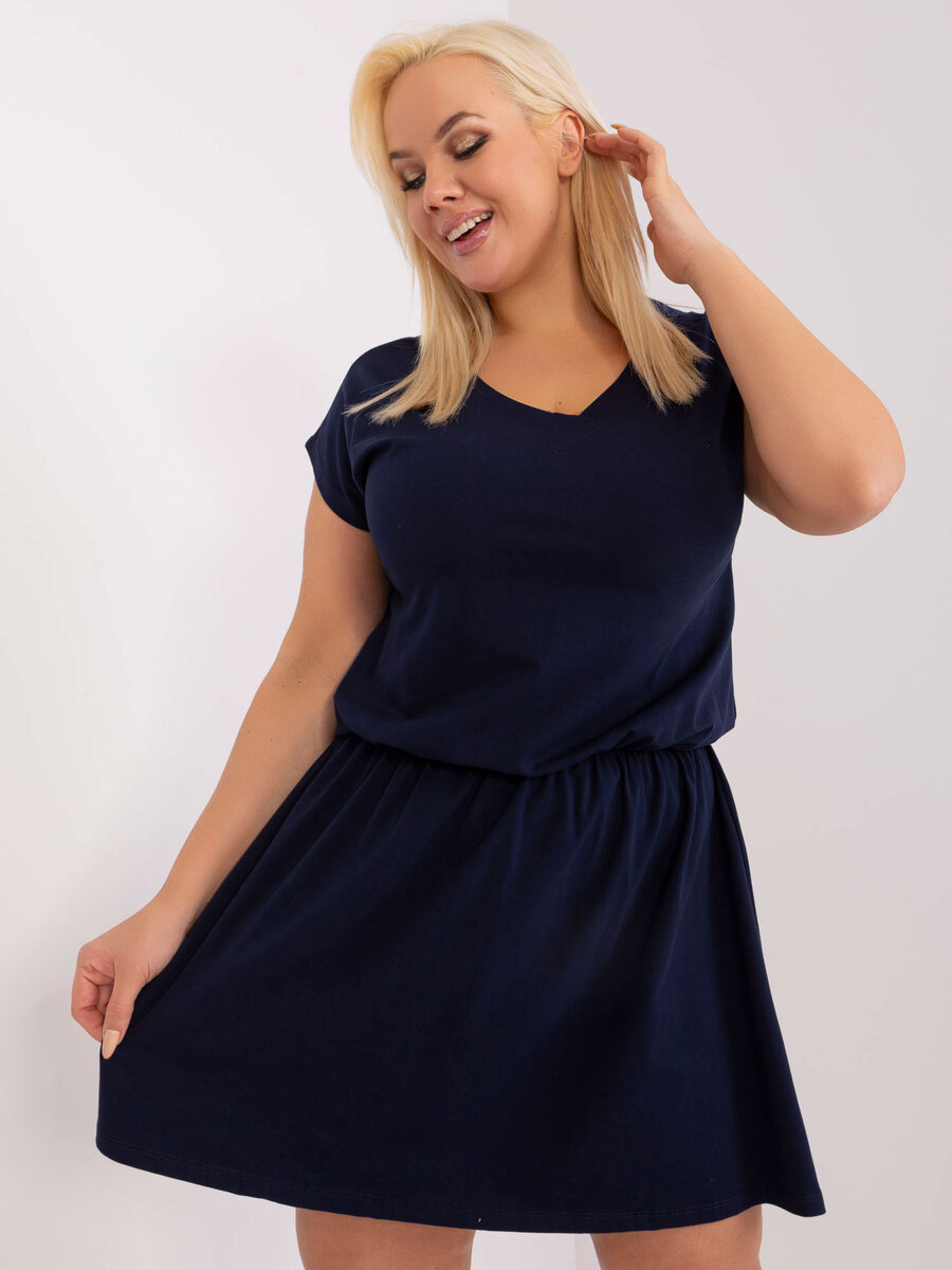 Tmavě modré mini šaty plus size FPrice, L i523_2016103429783