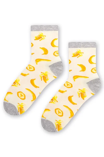 Žluté dámské ponožky s potiskem Steven