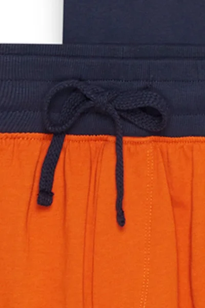 Modro-oranžové pánské pyžamo se šortkami Henderson