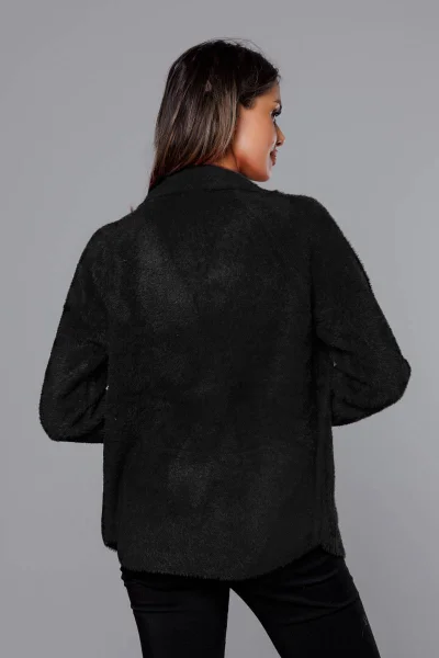 Dámský černý kabátek s límcem MADE IN ITALY