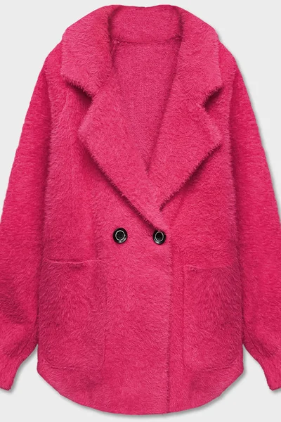 Fuchsiový hřejivý kabátek s knoflíky MADE IN ITALY