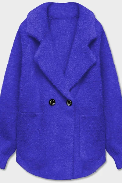 Výrazný modrý krátký kabátek na knoflík MADE IN ITALY