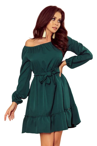 Lahvově zelené šaty Numoco 265-1