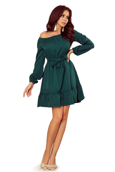 Lahvově zelené šaty Numoco 265-1