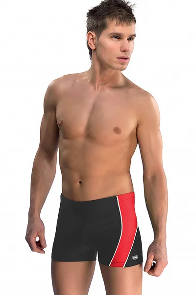 Pánské sportovní plavkové boxerky černá-červená gWINNER