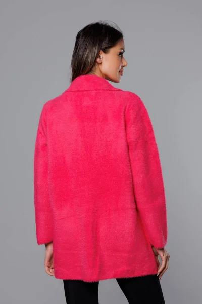 Fuchsiový dámský kabátek s vlnou MADE IN ITALY
