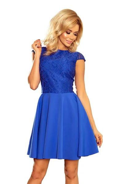 Královsky modré krátké šaty Numoco 157-5