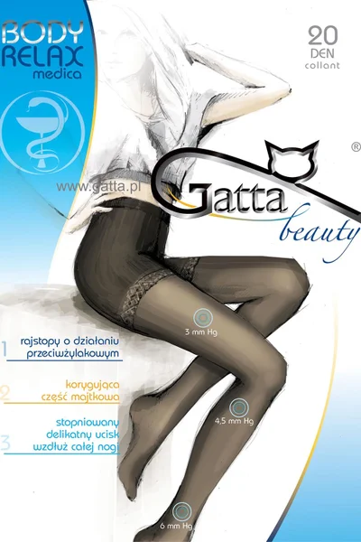 Černé dámské silonové punčocháče Body Relaxmedica Gatta