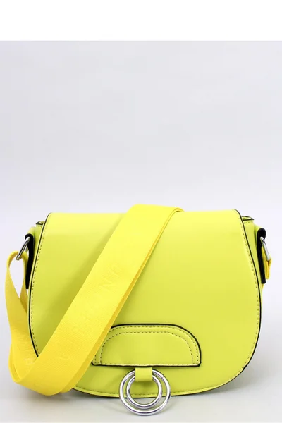Neon žlutá dámská crossbody kabelka se širokým popruhem Inello