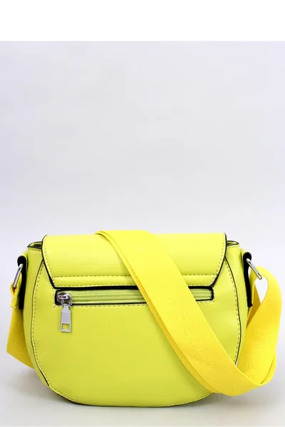 Neon žlutá dámská crossbody kabelka se širokým popruhem Inello