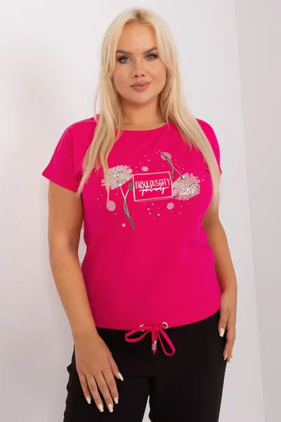 Tmavě růžové dámské tričko s krátkým rukávem FPrice