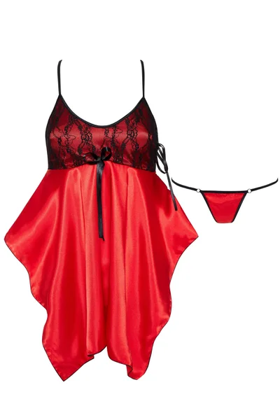 Červená erotická dámská košilka a tanga Beauty Night Fashion