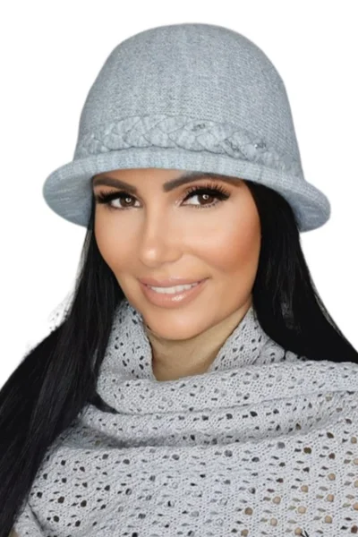 Světle šedý dámský klobouk Kamea