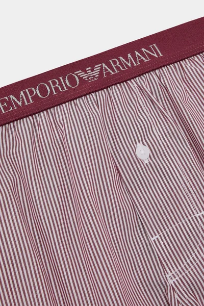 Vínové pruhované pánské trenýrky Emporio Armani