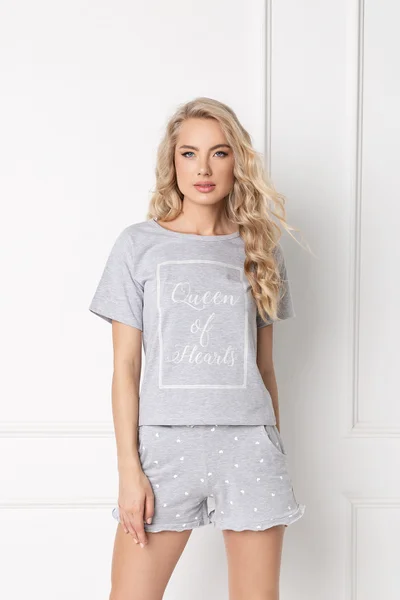 Dámské pyžamo Hearty Short Grey - Aruelle