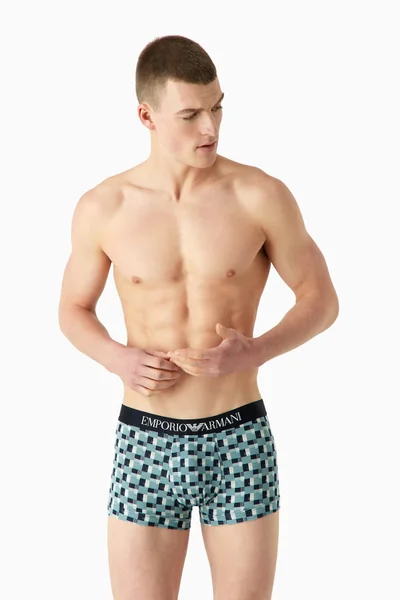 Bavlněné vzorované pánské boxerky Emporio Armani