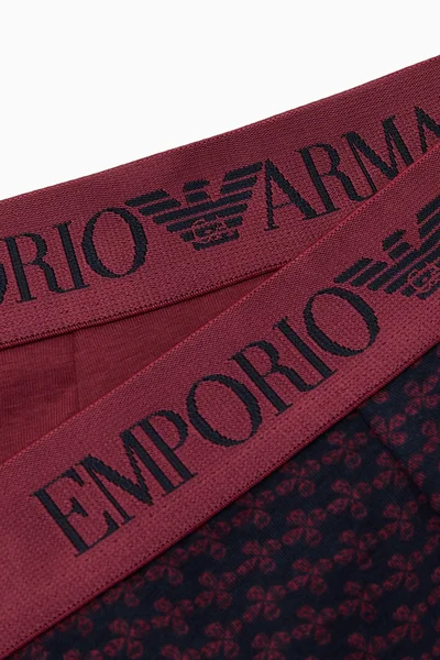 Vínovo-černé pánské boxerky Emporio Armani 2ks