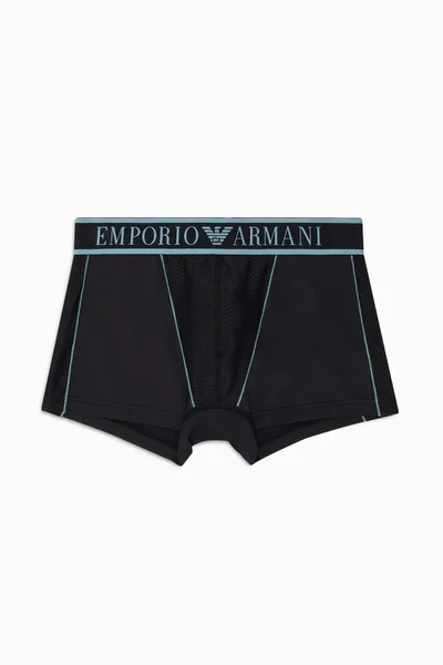 Černé pánské boxerky s barevnými švy Emporio Armani