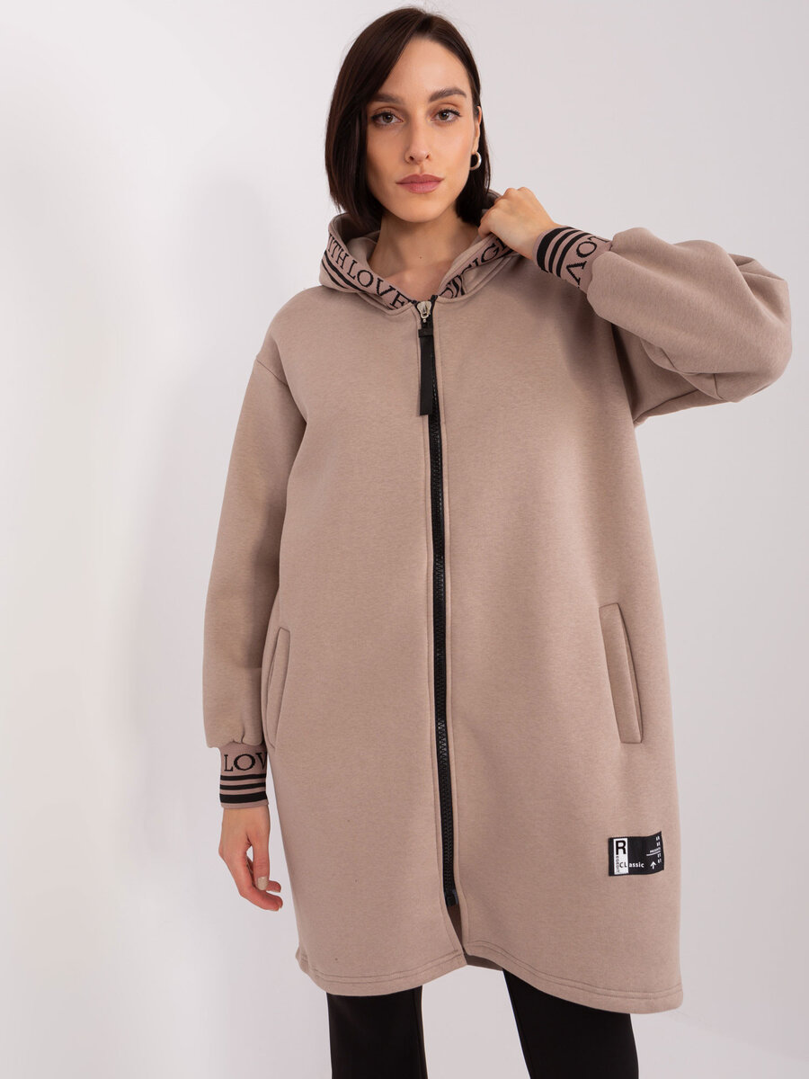 Dámská béžová oversize mikina FPrice, L/XL i523_2016103484720