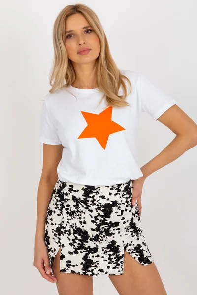 Bílo-oranžové dámské tričko Star FPrice