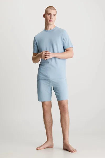 Světle modré pánské bavlněné pyžamo Calvin Klein