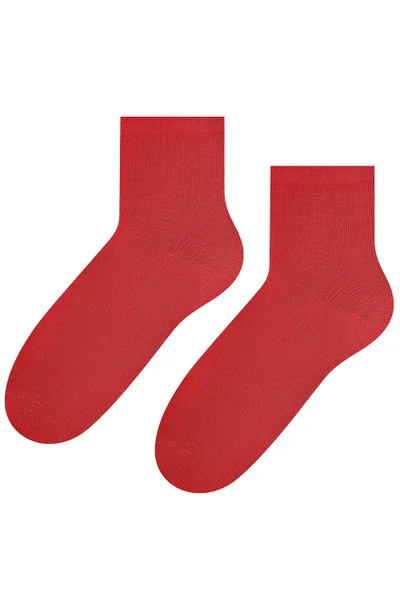 Červené bavlněné dámské ponožky Steven