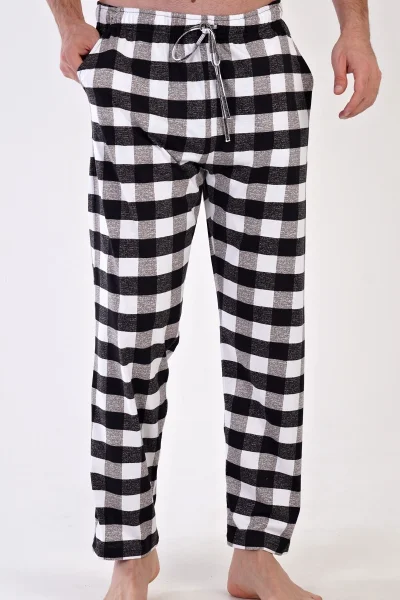 Černo-bílé kostkované pyžamové kalhoty Gazzaz