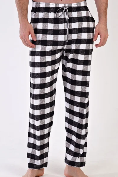 Černo-bílé kostkované pyžamové kalhoty Gazzaz