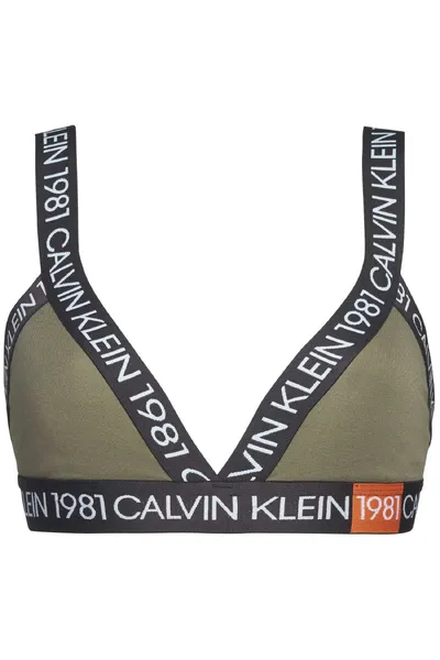 Khaki podprsenka bez kostice Calvin Klein 5447E-7GV