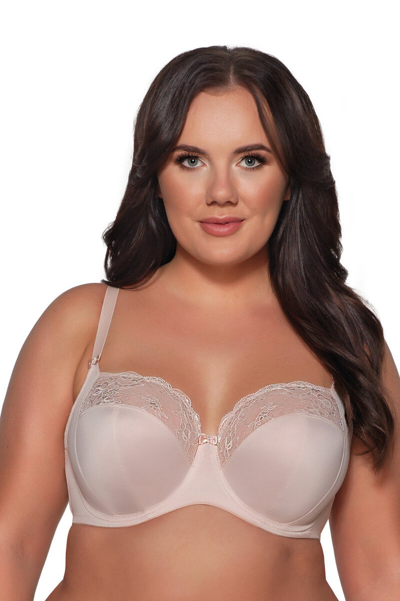 Světle béžová dámská plus size podprsenka Ava, béžová 80K i170_2111-M-BEIGE 80K