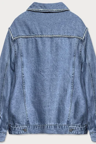 Dámská džínová denim bunda se zirkony H86 BELCCI