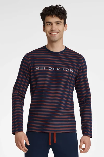 Modro-vínové dlouhé pánské pyžamo Henderson
