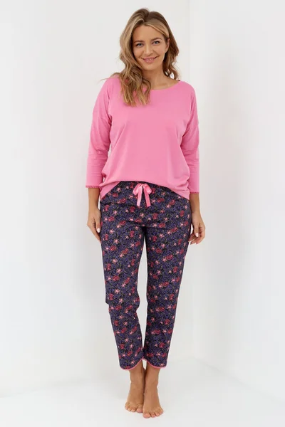 Krásné růžové dámské pyžamo z kvalitní bavlny Cana