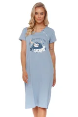 Bavlněná těhotenská noční košilka s lenochodem dn-nightwear