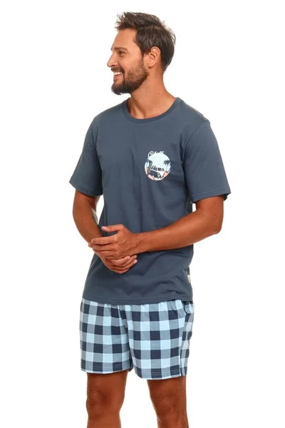 Pánské pyžamo Bil chill out modré Dn-nightwear (modrá)