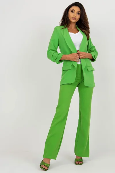 Netradiční dámské sako ve výrazné zelené barvě ITALY MODA