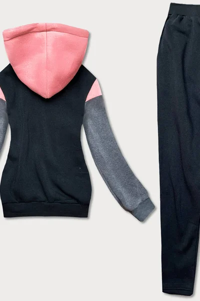 Lososovo-černý dámský dres - mikina a kalhoty V269 LHD (v barvě Růžová)