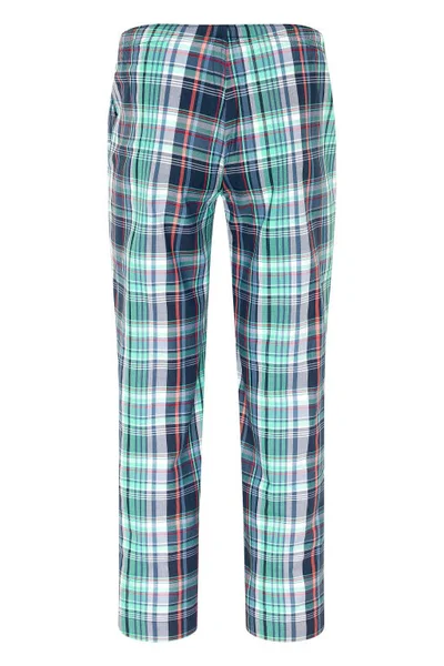 Kostkované pánské pyžamové kalhoty Jockey šedo-zelené