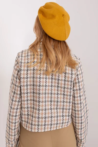Okrově žlutá dámské módní čepice se kšiltem FPrice