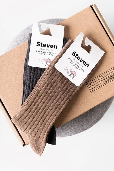 Vysoké žebrované ponožky Steven