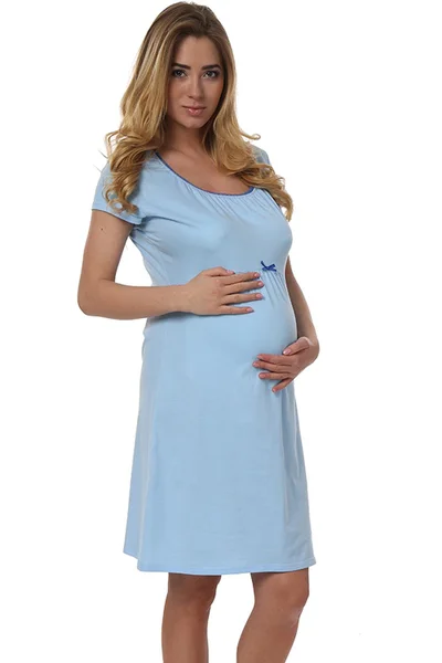Světle modrá dámská košilka pro těhotné/kojící Italian Fashion