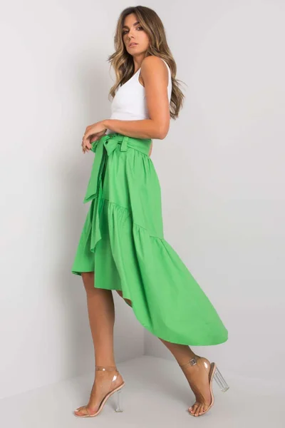 Nevšední asymetrická sukně v zelené barvě Rue Paris