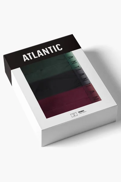 Pánské slipy Atlantic 3-pack Bordo/Šmaragd