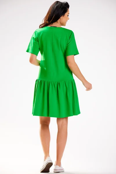 Zelené dámské šaty s rozšířenou sukní Infinite You