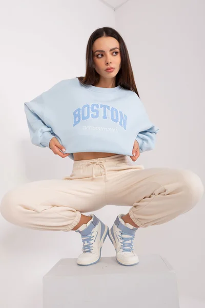 Baby blue dámská oversize mikina Boston FPrice